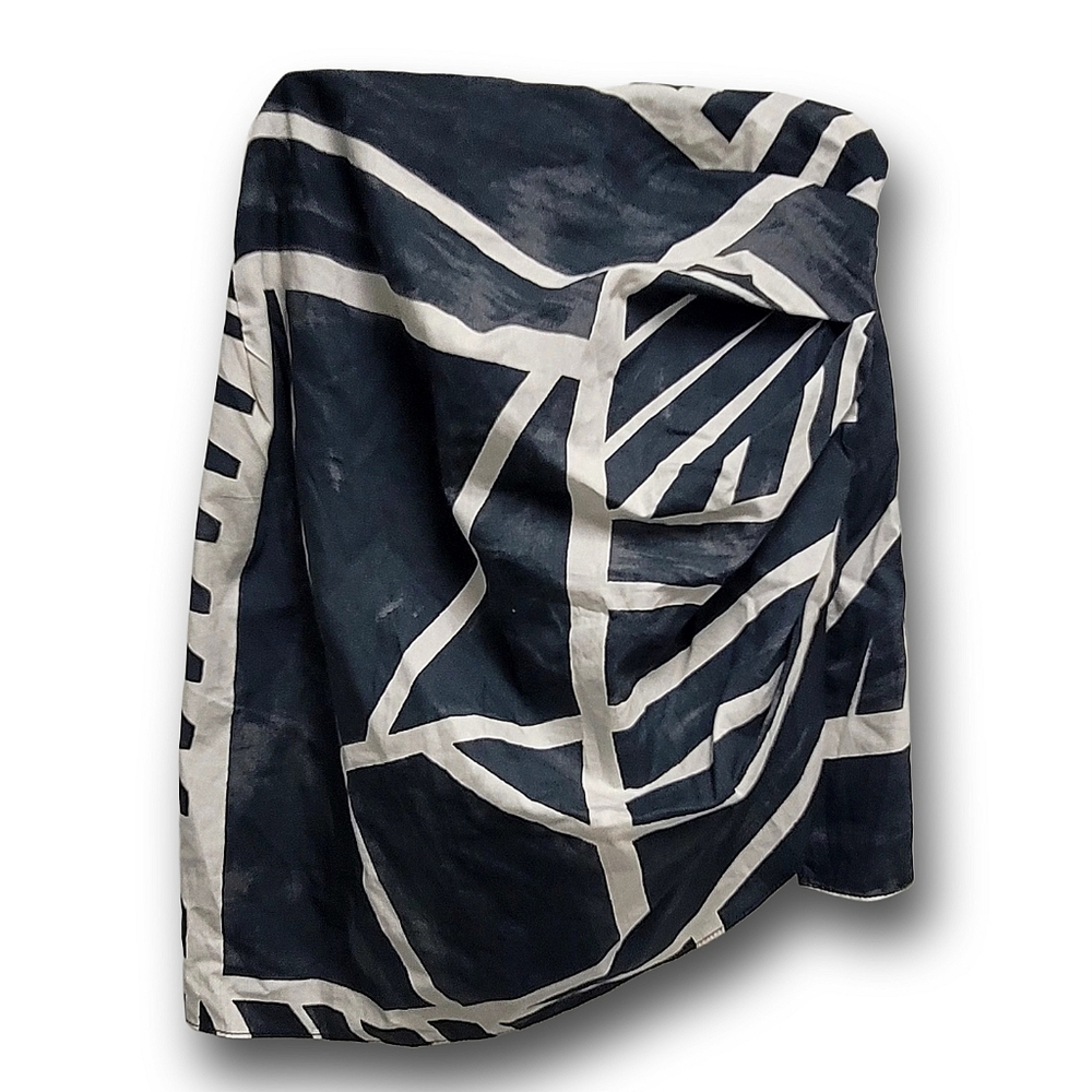 Zara Black & White Ruched Draped Printed Asymmetrical Mini Skirt Sz XS